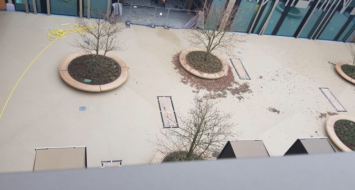 Sporthalle der Maria-Ward-Schule Nürnberg von oben