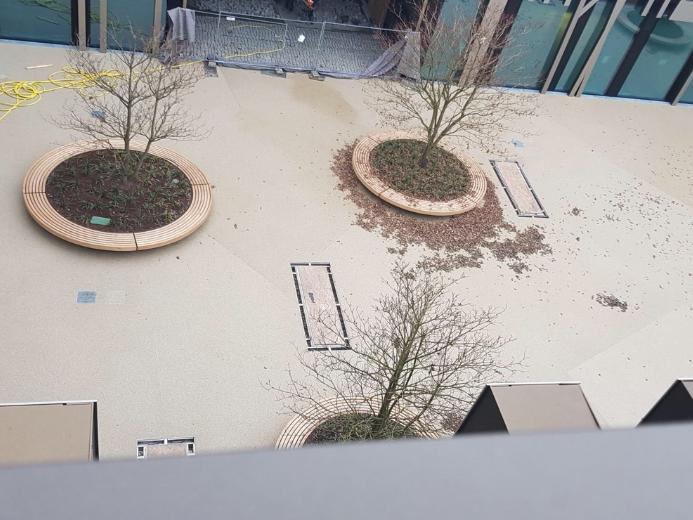 Sporthalle der Maria-Ward-Schule Nürnberg von oben