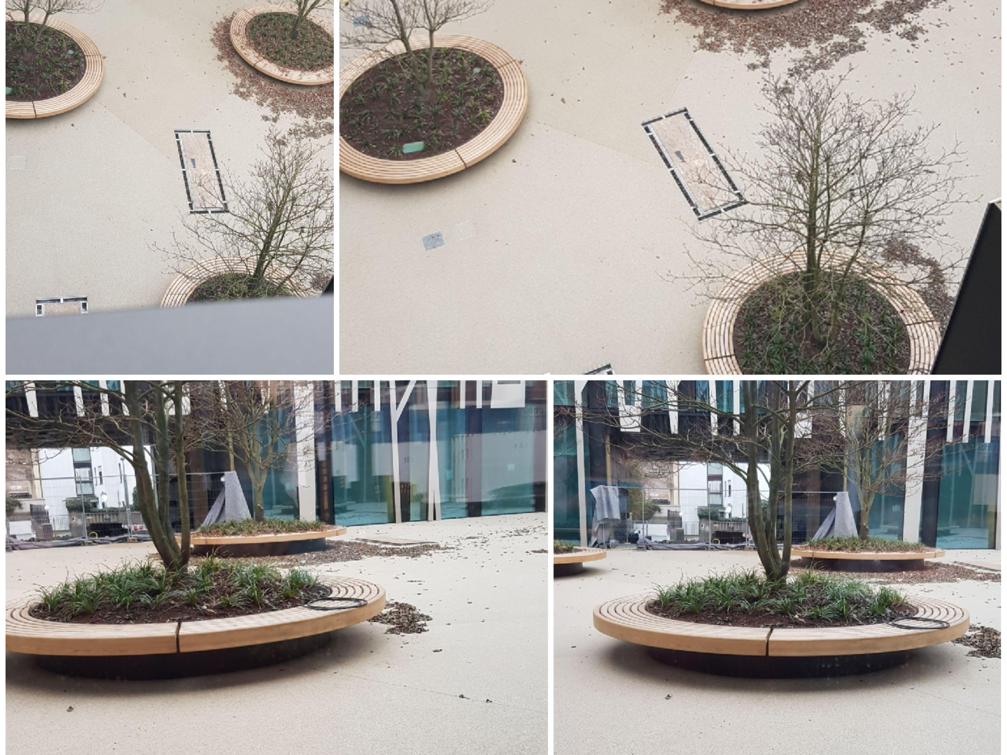 Der Innenhof aus verschiedensten Blickwinkeln